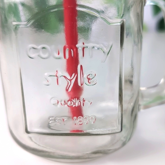 Set of 3 Polka Dot Country Style Mason Jar Drinking Mugs - Picture 5 of 9